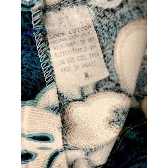 Vintage 80s 90s Hawaiian Skort | Teal Blue Tropical Floral Print made Hawaii - Picture 8 of 8